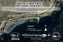 spring creek park off leash dog park, trail pet friendly steamboat springs, colorado dog parks and trails
